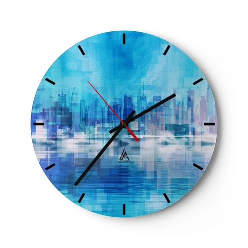 Nástenné hodiny - Utopené v modrej - 30x30 cm