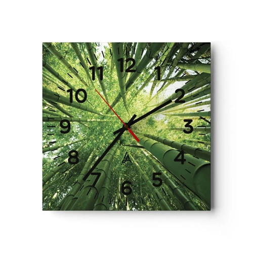 Nástenné hodiny - V bambusovom háji - 30x30 cm