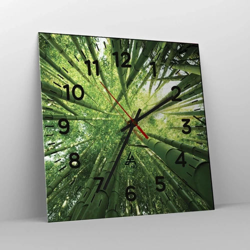 Nástenné hodiny - V bambusovom háji - 40x40 cm