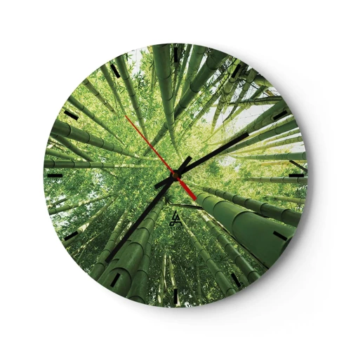 Nástenné hodiny - V bambusovom háji - 40x40 cm