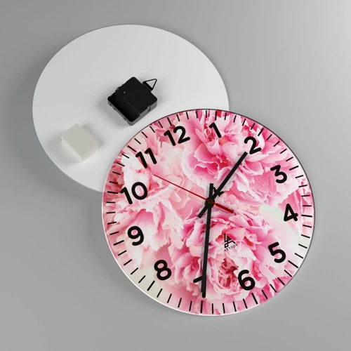 Nástenné hodiny - V ružovom prepychu - 30x30 cm