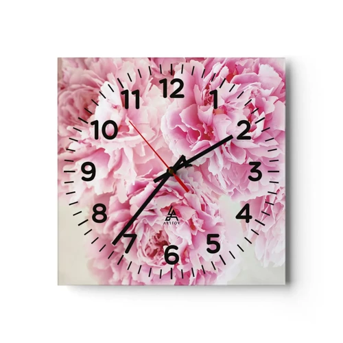 Nástenné hodiny - V ružovom prepychu - 40x40 cm