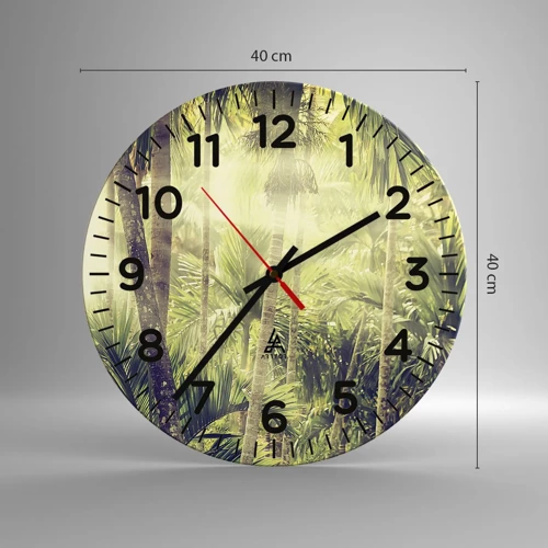 Nástenné hodiny - V zelenej žiare - 40x40 cm