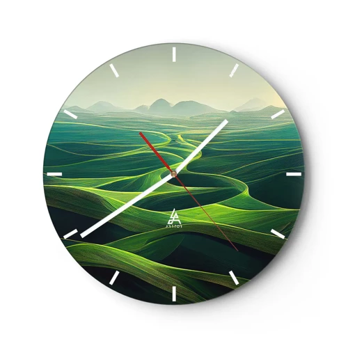Nástenné hodiny - V zelených údoliach - 30x30 cm
