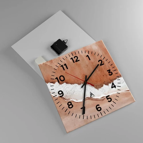 Nástenné hodiny - V zemitých farbách - 30x30 cm