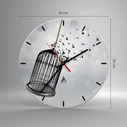 Nástenné hodiny - Viera… nádej… sloboda! - 30x30 cm