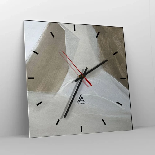 Nástenné hodiny - Vlna bielej - 30x30 cm