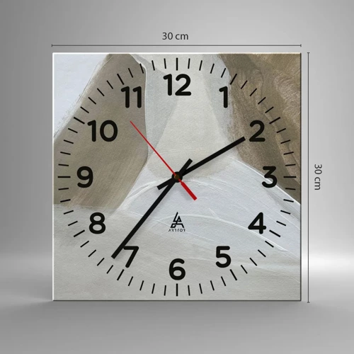 Nástenné hodiny - Vlna bielej - 30x30 cm