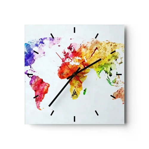 Nástenné hodiny - Všetky farby sveta - 30x30 cm