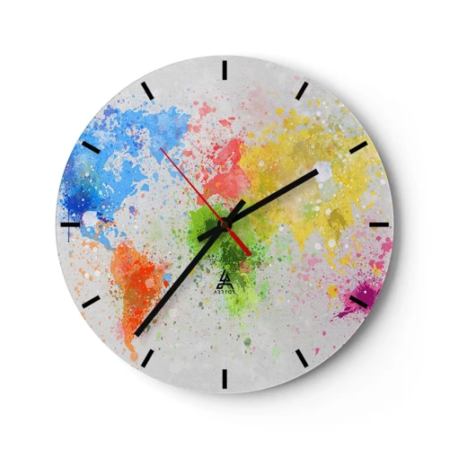Nástenné hodiny - Všetky farby sveta - 30x30 cm
