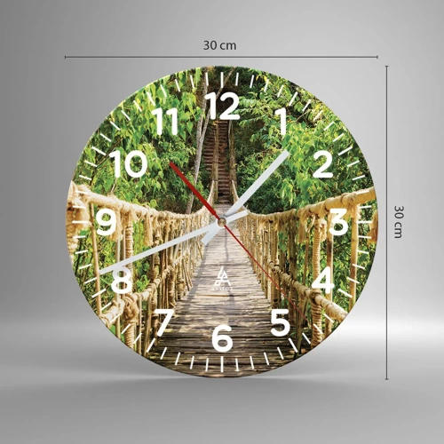 Nástenné hodiny - Zavesený v zelenej - 30x30 cm