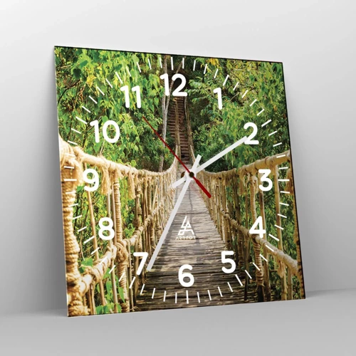 Nástenné hodiny - Zavesený v zelenej - 40x40 cm