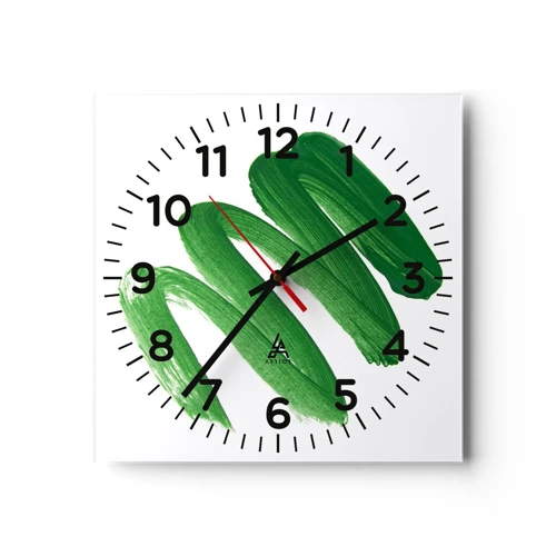 Nástenné hodiny - Zelený žart - 40x40 cm
