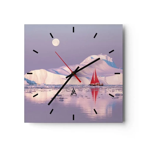 Nástenné hodiny - Žiar plachty, chlad ľadu - 30x30 cm