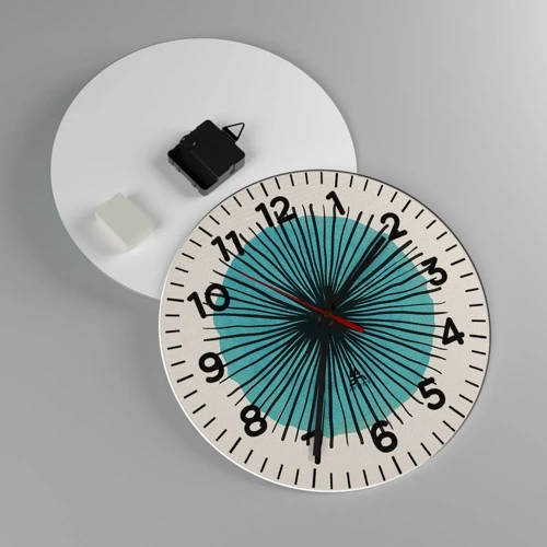 Nástenné hodiny - Žiariaca modrá - 30x30 cm