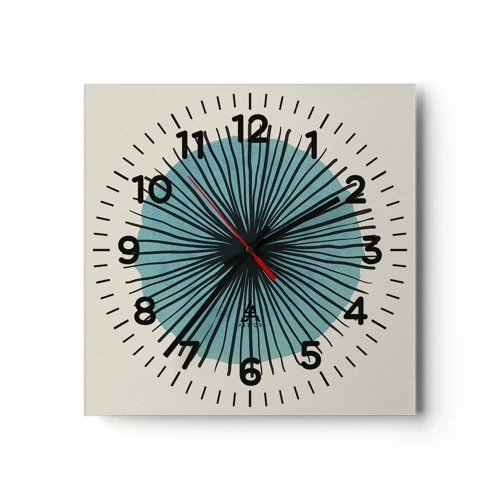 Nástenné hodiny - Žiariaca modrá - 40x40 cm