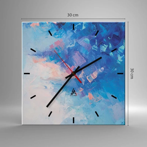 Nástenné hodiny - Zimná abstrakcia - 30x30 cm