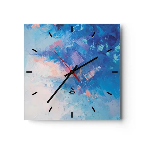 Nástenné hodiny - Zimná abstrakcia - 40x40 cm