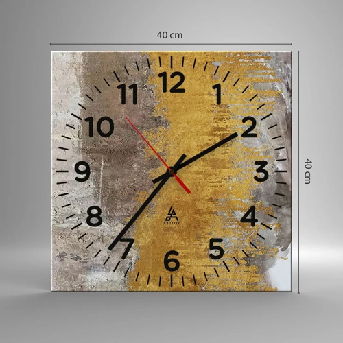 Nástenné hodiny - Zlatistý závan - 40x40 cm