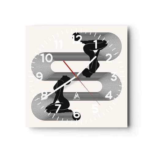 Nástenné hodiny - Zmyselná symetria - 30x30 cm