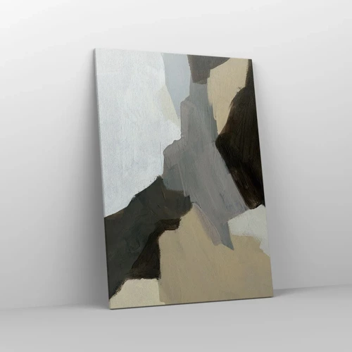 Obraz na plátne - Abstrakcia: križovatka šedej - 70x100 cm