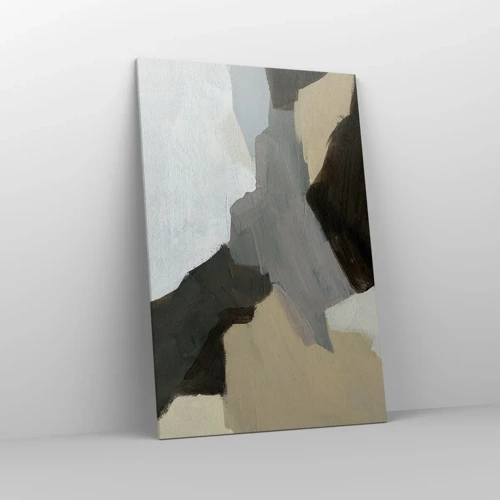 Obraz na plátne - Abstrakcia: križovatka šedej - 80x120 cm