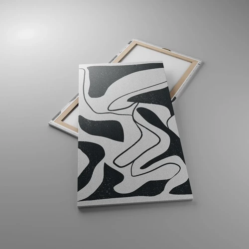 Obraz na plátne - Abstraktná hra v labyrinte - 65x120 cm