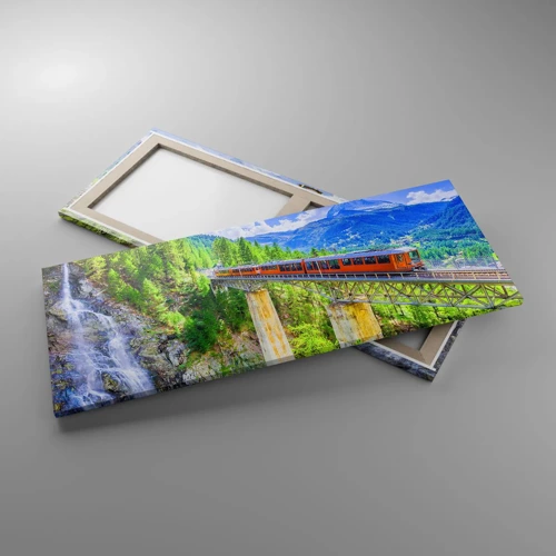Obraz na plátne - Alpská železnica - 100x40 cm