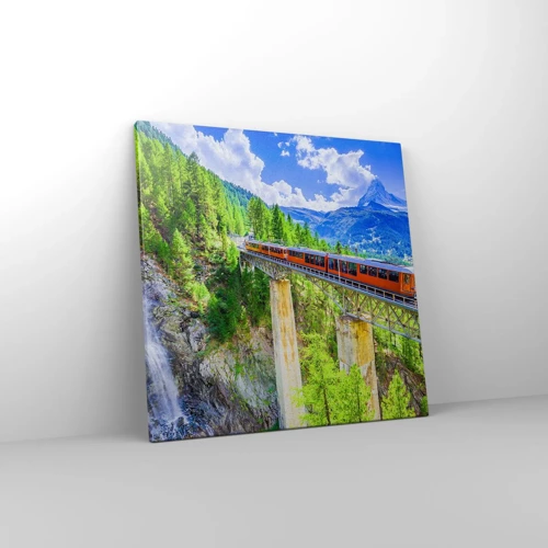 Obraz na plátne - Alpská železnica - 50x50 cm