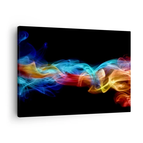 Obraz na plátne Arttor 70x50 cm - Dúhový tanec hmly - Abstrakcia, Grafika, Farebné Plamene, 3D, Inšpirácia, Do obývacej izby, Do spálne, Modrá, Červená, Vodorovné, Plátno, AA70x50-2171