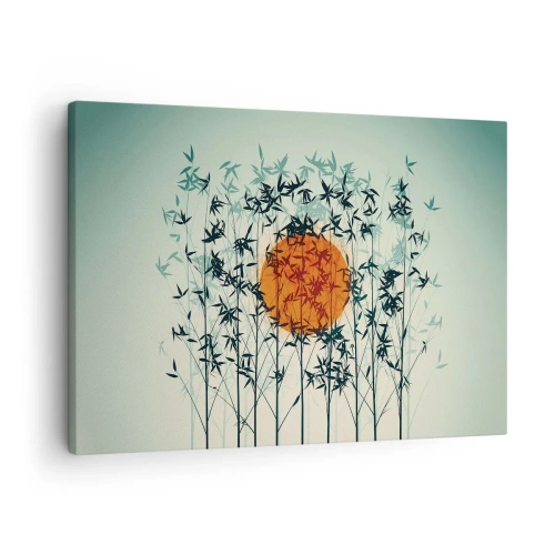 Obraz na plátne Arttor 70x50 cm - Japonské slnko - Abstrakcia, Grafika, Exotické, Príroda, Moderné Umenie, Do obývacej izby, Do spálne, Čierna, Oranžová, Vodorovné, Plátno, AA70x50-5104