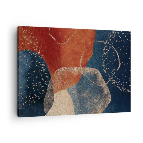 Obraz na plátne Arttor 70x50 cm - Ľahkosť bytia - Abstrakcia, Umenie, Moderné Umenie, Grafika, Umelecké Umenie, Do obývacej izby, Do spálne, Modrá, Oranžová, Vodorovné, Plátno, AA70x50-5098