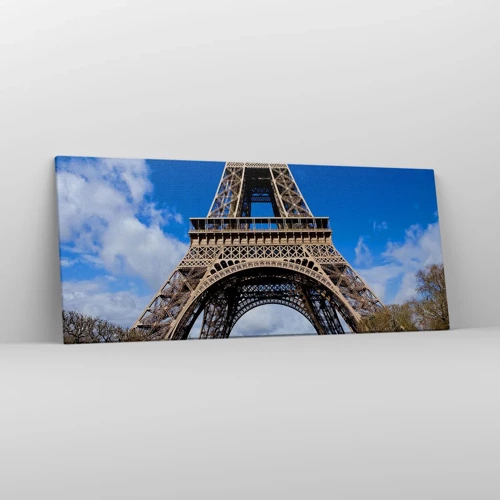 Obraz na plátne - Celý Paríž pri jej nohách - 120x50 cm