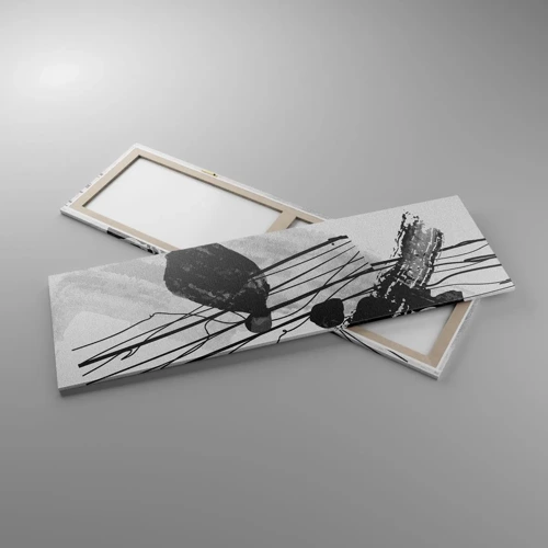 Obraz na plátne - Čiernobiela organická abstrakcia - 160x50 cm