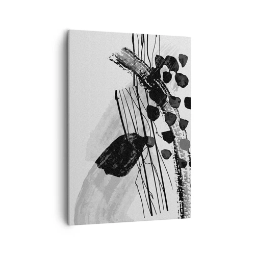 Obraz na plátne - Čiernobiela organická abstrakcia - 50x70 cm