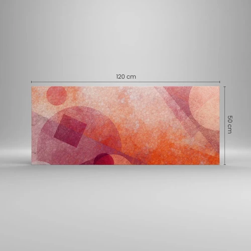 Obraz na plátne - Geometrické premeny na ružové - 120x50 cm