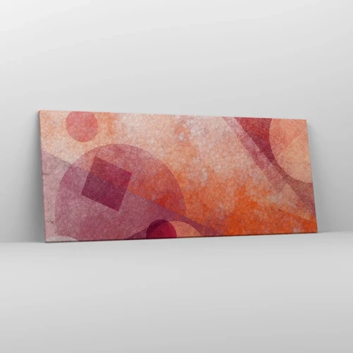 Obraz na plátne - Geometrické premeny na ružové - 120x50 cm