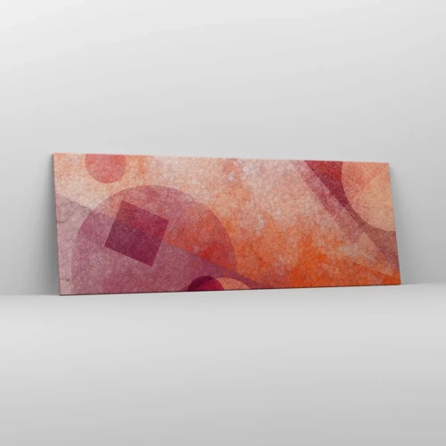 Obraz na plátne - Geometrické premeny na ružové - 140x50 cm