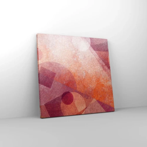 Obraz na plátne - Geometrické premeny na ružové - 30x30 cm