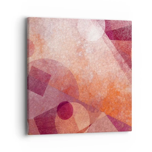 Obraz na plátne - Geometrické premeny na ružové - 40x40 cm