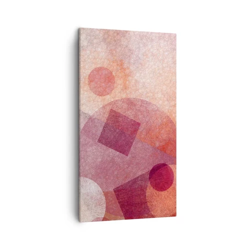 Obraz na plátne - Geometrické premeny na ružové - 45x80 cm