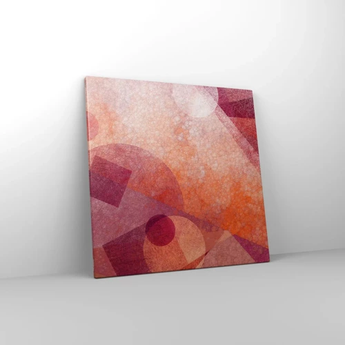 Obraz na plátne - Geometrické premeny na ružové - 50x50 cm