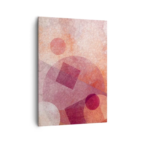 Obraz na plátne - Geometrické premeny na ružové - 50x70 cm
