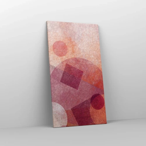 Obraz na plátne - Geometrické premeny na ružové - 55x100 cm