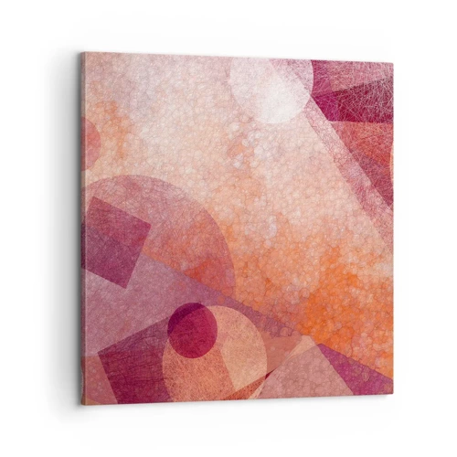 Obraz na plátne - Geometrické premeny na ružové - 60x60 cm