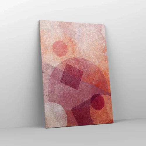 Obraz na plátne - Geometrické premeny na ružové - 70x100 cm