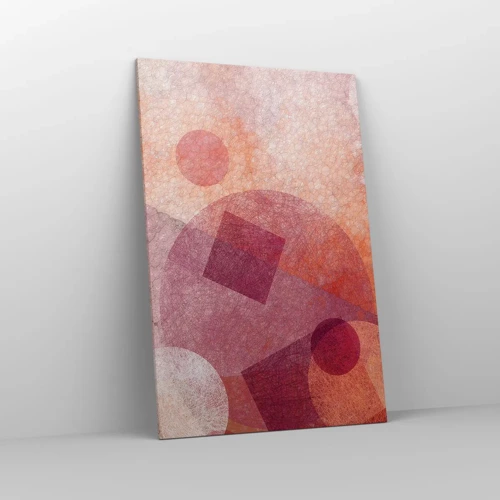 Obraz na plátne - Geometrické premeny na ružové - 80x120 cm