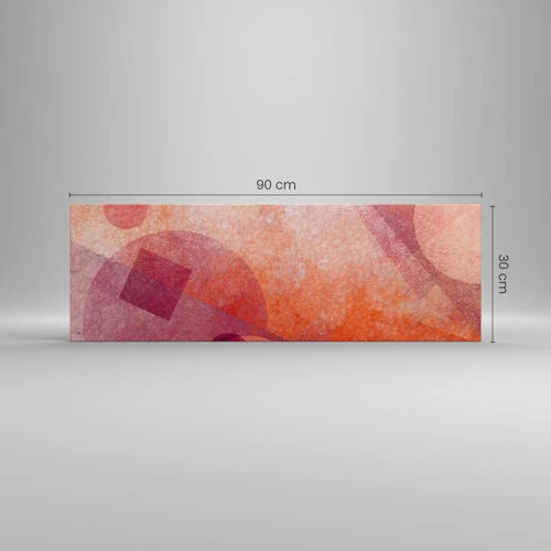 Obraz na plátne - Geometrické premeny na ružové - 90x30 cm