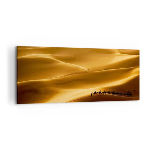Obraz na plátne - Karavána na vlnách púšte - 100x40 cm