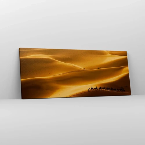 Obraz na plátne - Karavána na vlnách púšte - 100x40 cm